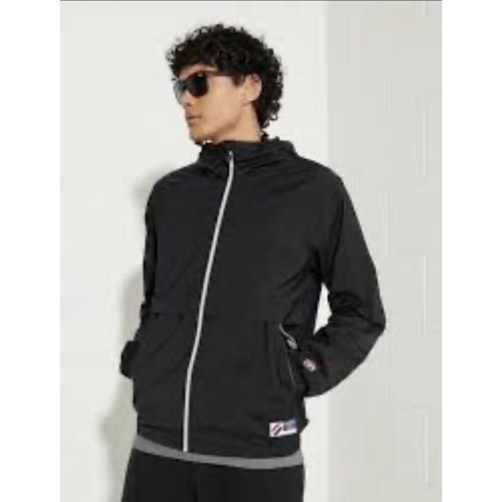 Superdry Men’s Code Sport lightweight Lined Windbreaker jacket black XL